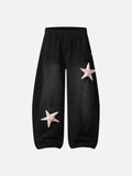 Loose-fitting wide leg sweatpants with star appliqué