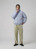 DAXUEN Loose-fitting track pants with snap buttons and stripes — model photo