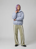 DAXUEN Loose-fitting track pants with snap buttons and stripes — model photo