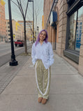 DAXUEN Loose-fitting track pants with snap buttons and stripes