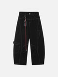 DAXUEN Wide-leg trousers with pockets and keychain accessory