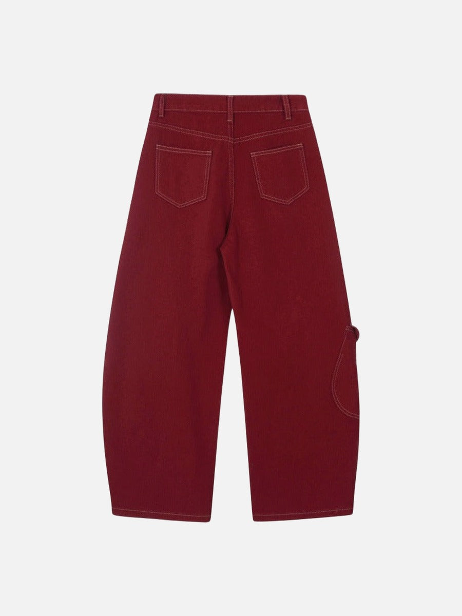 DAXUEN Wide-leg trousers with pockets and keychain accessory
