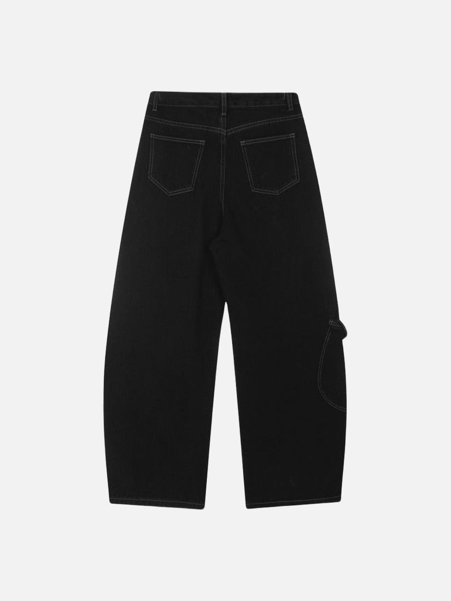 DAXUEN Wide-leg trousers with pockets and keychain accessory