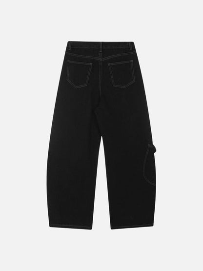 DAXUEN Wide-leg trousers with pockets and keychain accessory