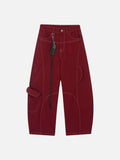 DAXUEN Wide-leg trousers with pockets and keychain accessory