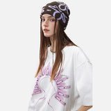 DAXUEN white oversized human head silhouette graphic tee