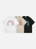 DAXUEN white oversized human head silhouette graphic tee