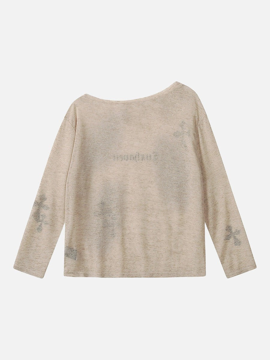 DAXUEN Luxhaven Gothic Cross Long Sleeve Top