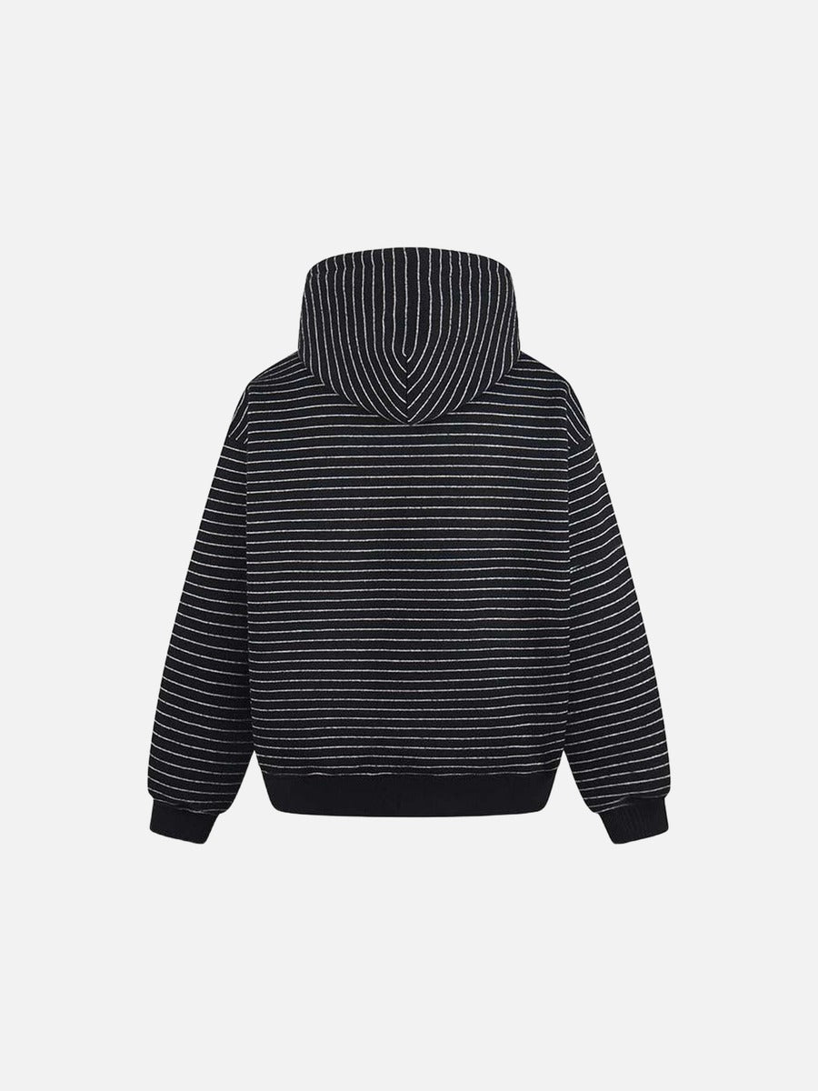 DAXUEN Oversized striped hoodie with 'Made' text