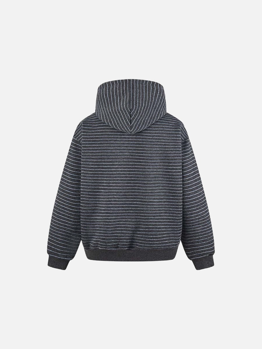 DAXUEN Oversized striped hoodie with 'Made' text