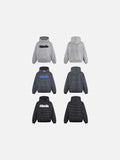 DAXUEN Oversized striped hoodie with 'Made' text