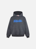 DAXUEN Oversized striped hoodie with 'Made' text