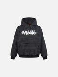 DAXUEN Oversized striped hoodie with 'Made' text