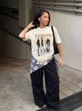 DAXUEN Graphic crew neck t-shirt with print design — model photo