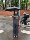 DAXUEN Graphic crew neck t-shirt with print design — model photo