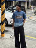 DAXUEN MAFA Vintage Denim Effect T-Shirt — model photo