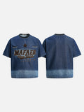 DAXUEN MAFA Vintage Denim Effect T-Shirt