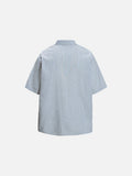 DAXUEN Striped oversized short-sleeve button-down shirt