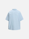 DAXUEN Striped oversized short-sleeve button-down shirt