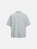 DAXUEN Grey marl short-sleeved polo shirt with star print