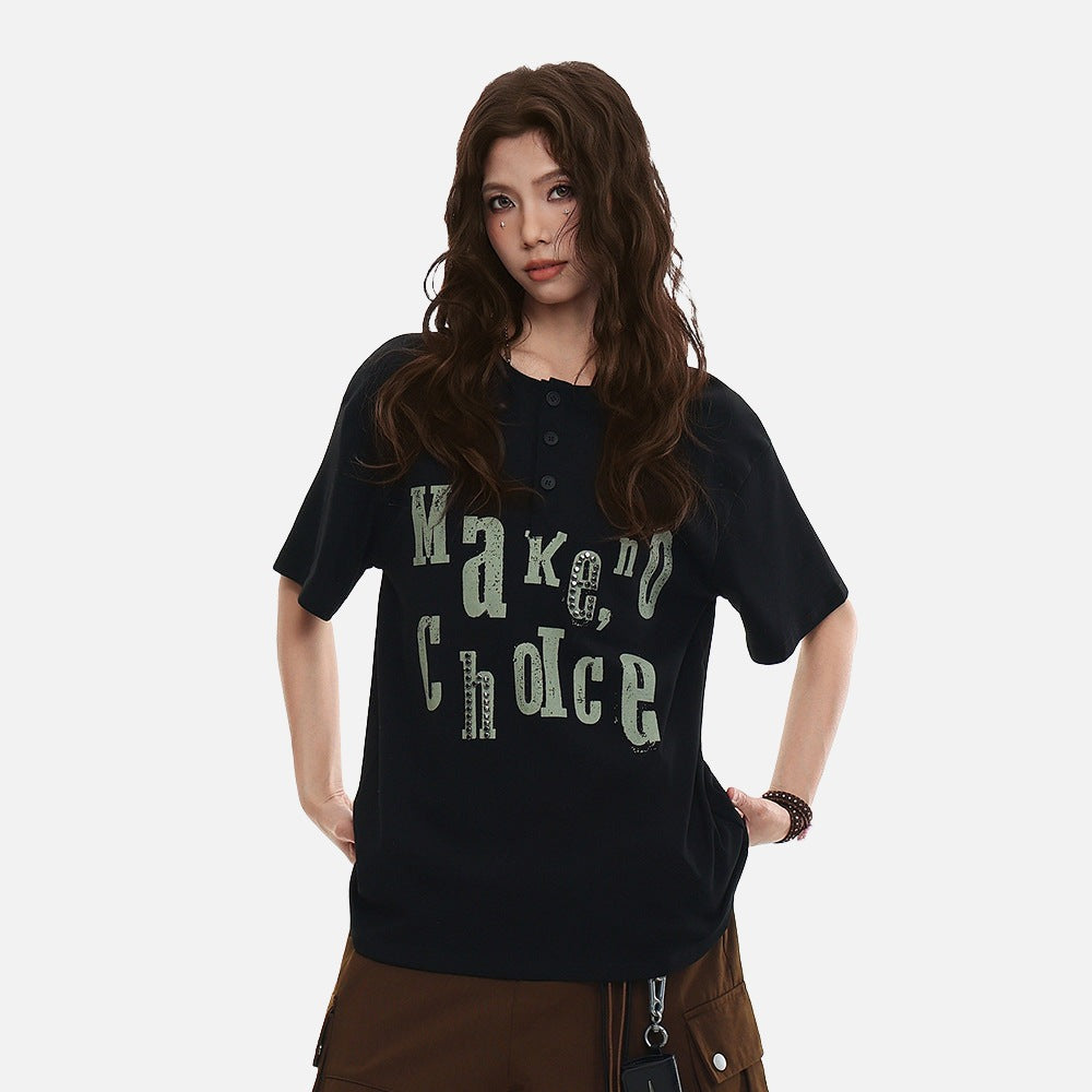 DAXUEN Relaxed-fit short-sleeve Henley T-shirt