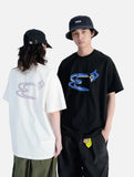 DAXUEN Oversized Abstract Symbol Graphic Tee