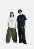 DAXUEN Oversized Abstract Symbol Graphic Tee