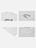 DAXUEN Oversized Abstract Symbol Graphic Tee