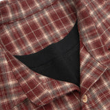 DAXUEN maroon plaid short-sleeve button-up shirt