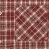 DAXUEN maroon plaid short-sleeve button-up shirt