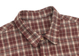 DAXUEN maroon plaid short-sleeve button-up shirt