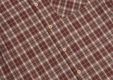 DAXUEN maroon plaid short-sleeve button-up shirt