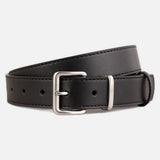 Matte Finish Leather Strap Belt with Gold/Silver Buckles