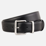 Suede Leather Classic Belt with Rectangular Buckle