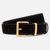 Matte Finish Leather Strap Belt with Gold/Silver Buckles