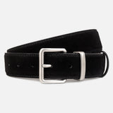 Suede Leather Classic Belt with Rectangular Buckle
