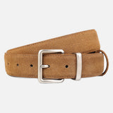 Matte Finish Leather Strap Belt with Gold/Silver Buckles