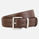 Matte Finish Leather Strap Belt with Gold/Silver Buckles