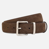 Suede Leather Classic Belt with Rectangular Buckle