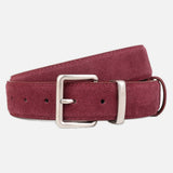 Suede Leather Classic Belt with Rectangular Buckle