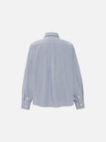 Light Blue Vertical Stripe Shirt with Tie