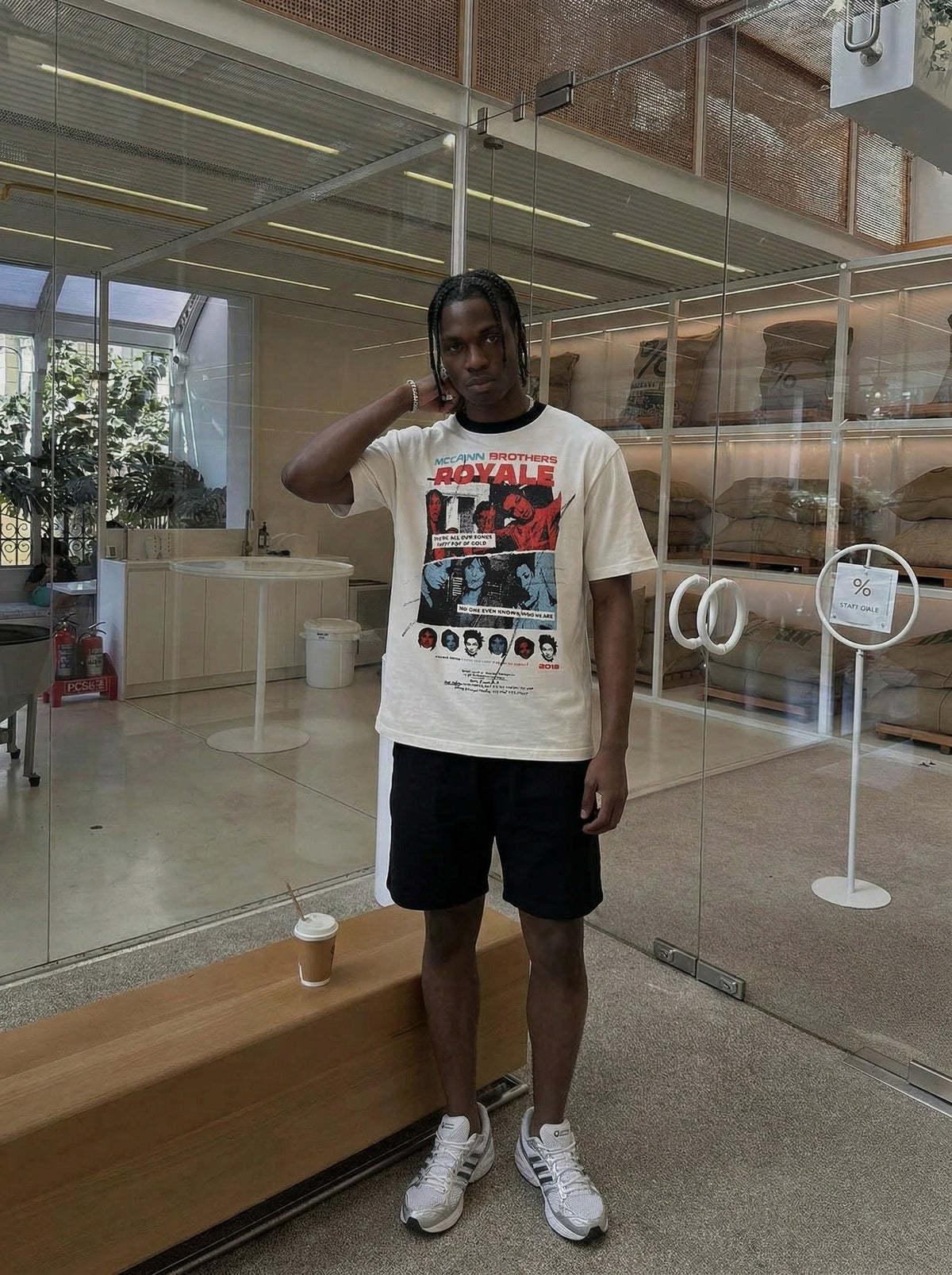 DAXUEN Graphic T-shirt with multi-panel design and relaxed fit — model photo