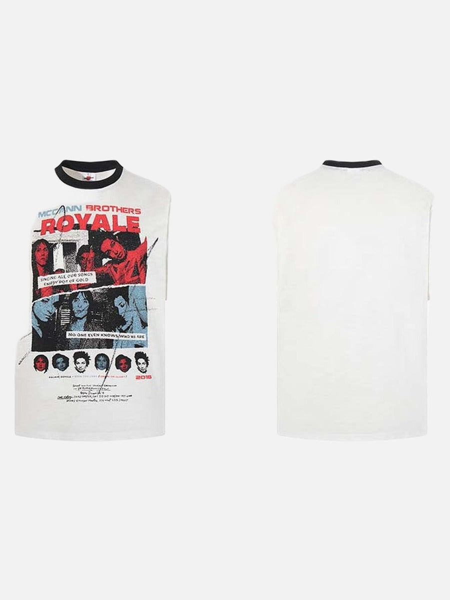 DAXUEN Graphic T-shirt with multi-panel design and relaxed fit