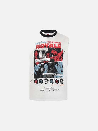DAXUEN Graphic T-shirt with multi-panel design and relaxed fit