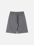 DAXUEN Medium grey wide-leg shorts with pleats and waistband