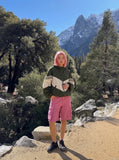 DAXUEN medium pink relaxed fit cargo shorts — model photo