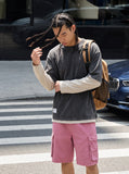 DAXUEN medium pink relaxed fit cargo shorts — model photo