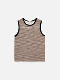 DAXUEN Sleeveless knit top with melange pattern and embroidery
