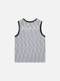 DAXUEN Sleeveless knit top with melange pattern and embroidery