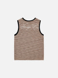 DAXUEN Sleeveless knit top with melange pattern and embroidery